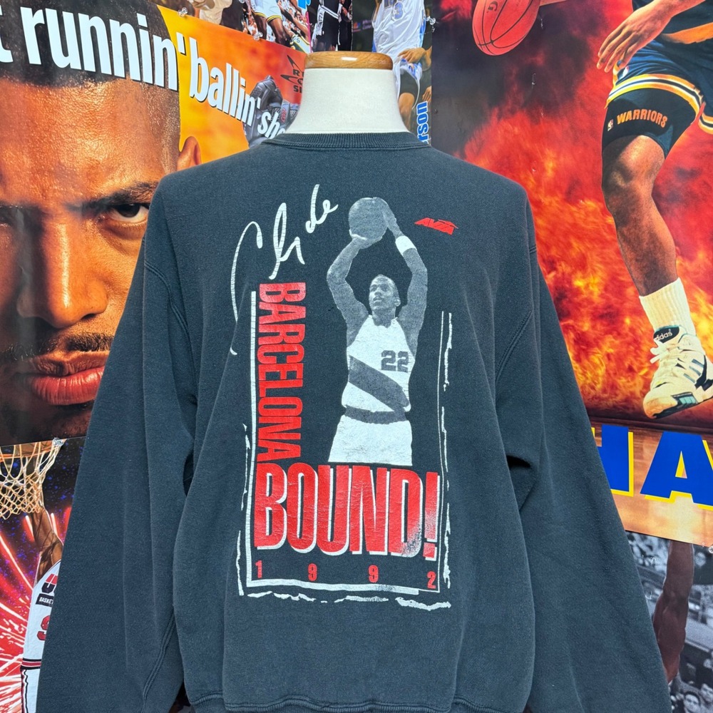 Vintage Clyde Drexler 1992 Olympics Dream Team Reverse Weave Sweatshirt Sz 2XL